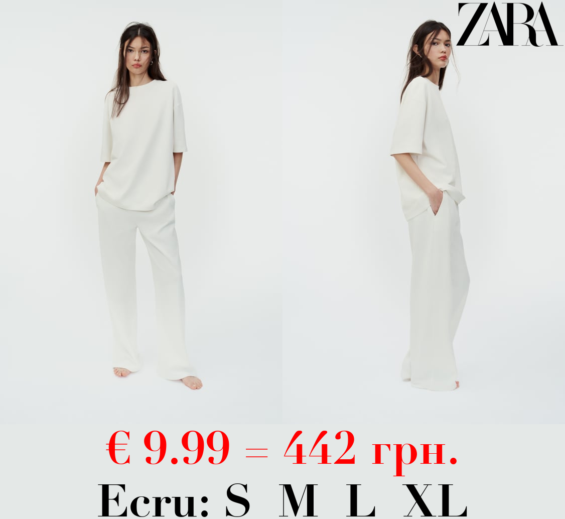 WASHED INTERLOCK TROUSERS