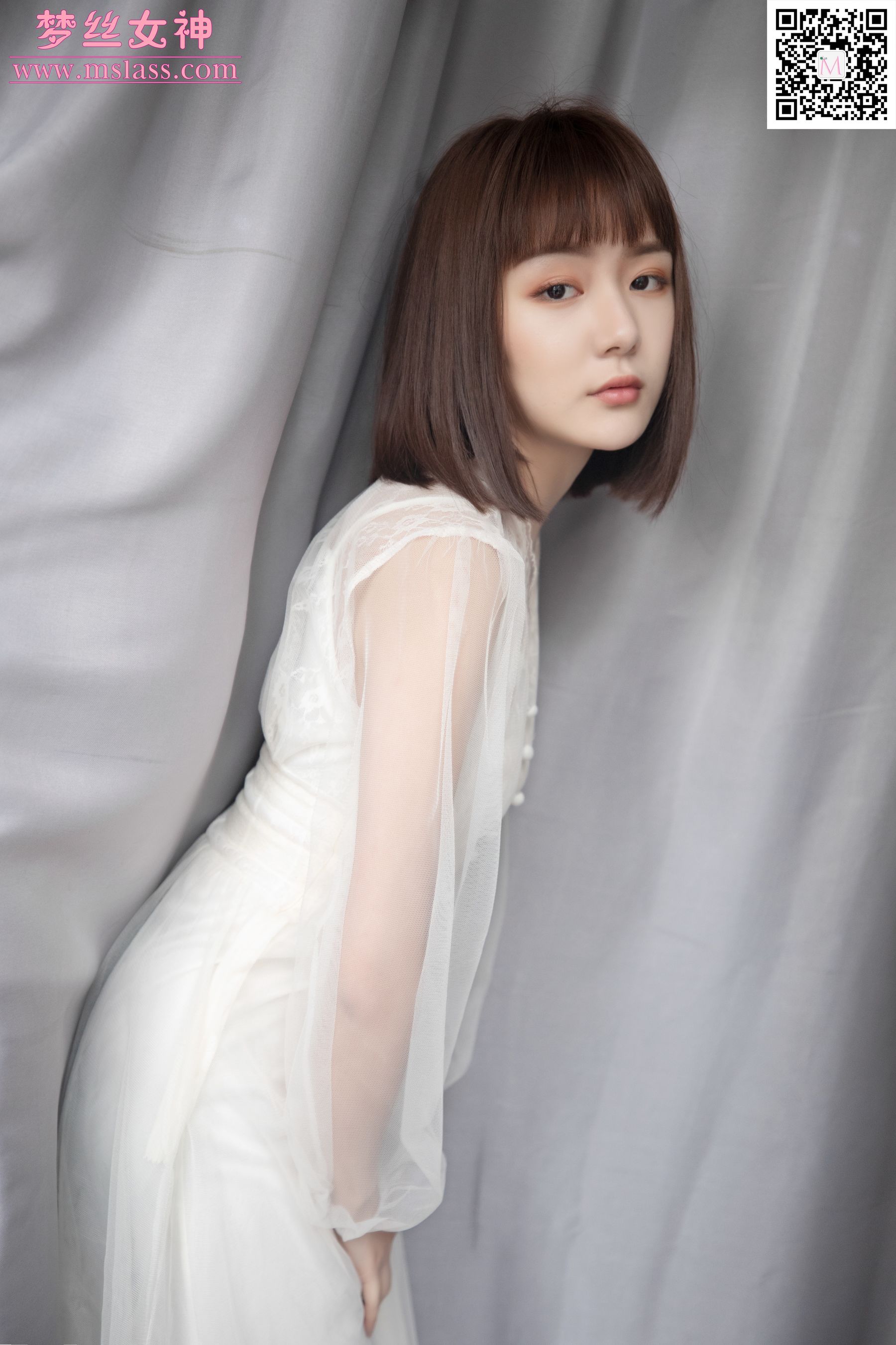 [梦丝女神MSLASS]_莎莎_透明白纱裙-写真图集共62P 5