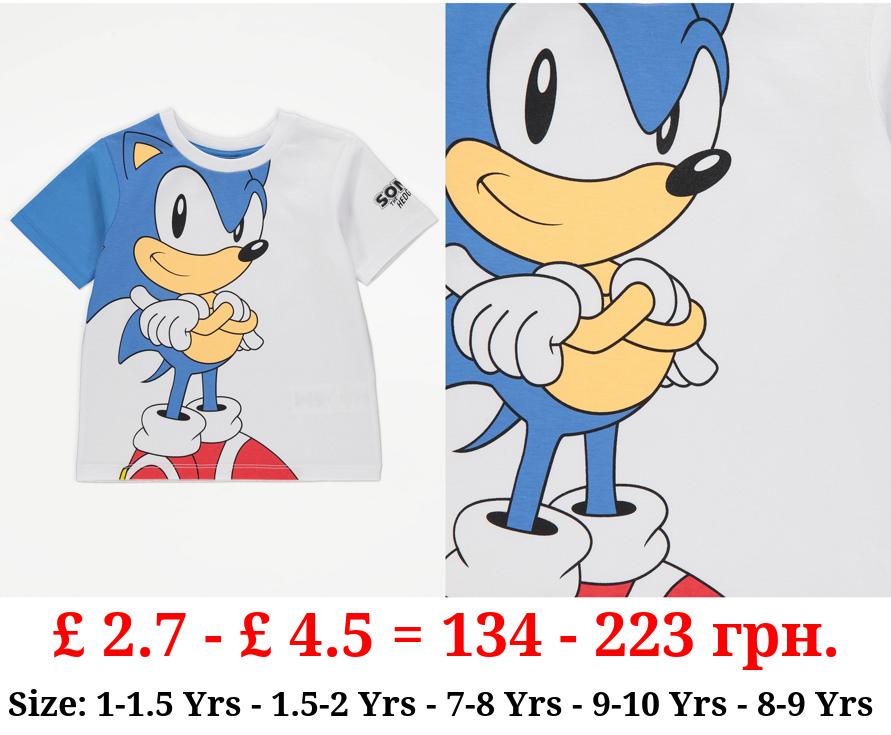Sonic The Hedgehog White Graphic T-Shirt