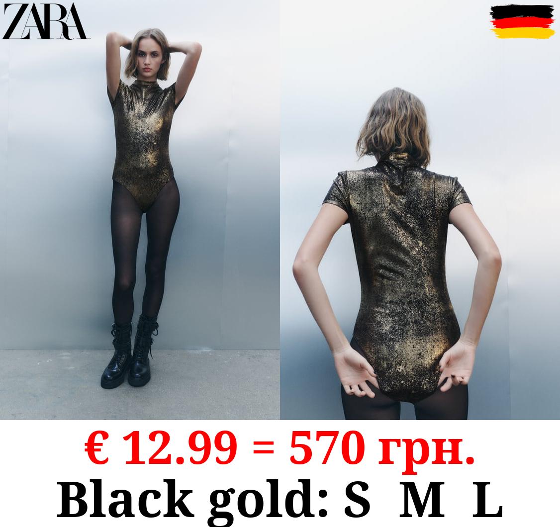 METALLIC HIGH NECK BODYSUIT