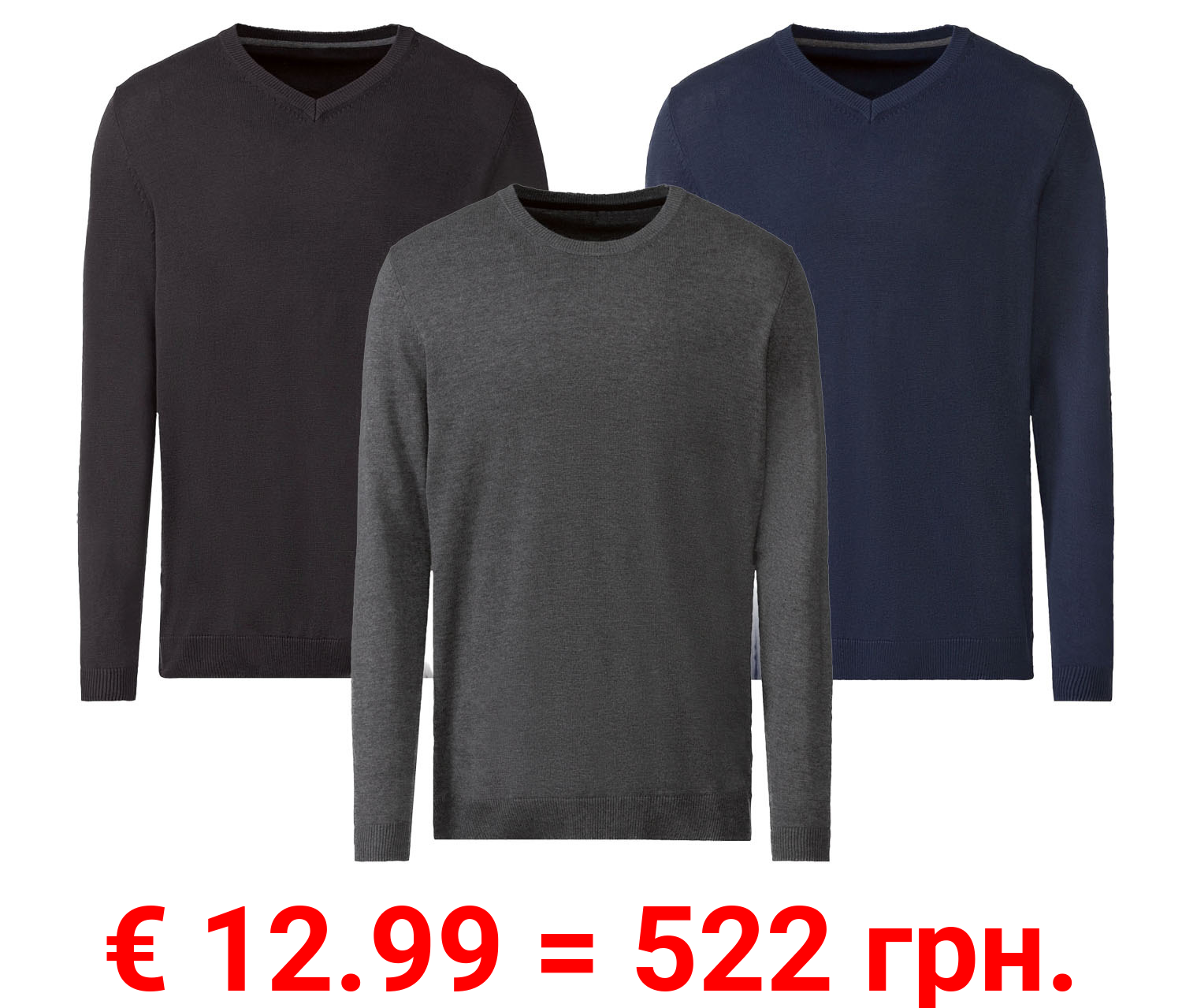 LIVERGY® Herren Feinstrickpullover, mit Baumwolle