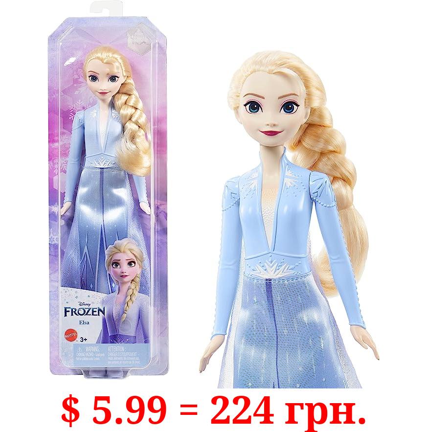 Mattel Disney Princess Dolls, Elsa Posable Fashion Doll with Signature Clothing and Accessories, Mattel Disney's Frozen 2 Movie Toys