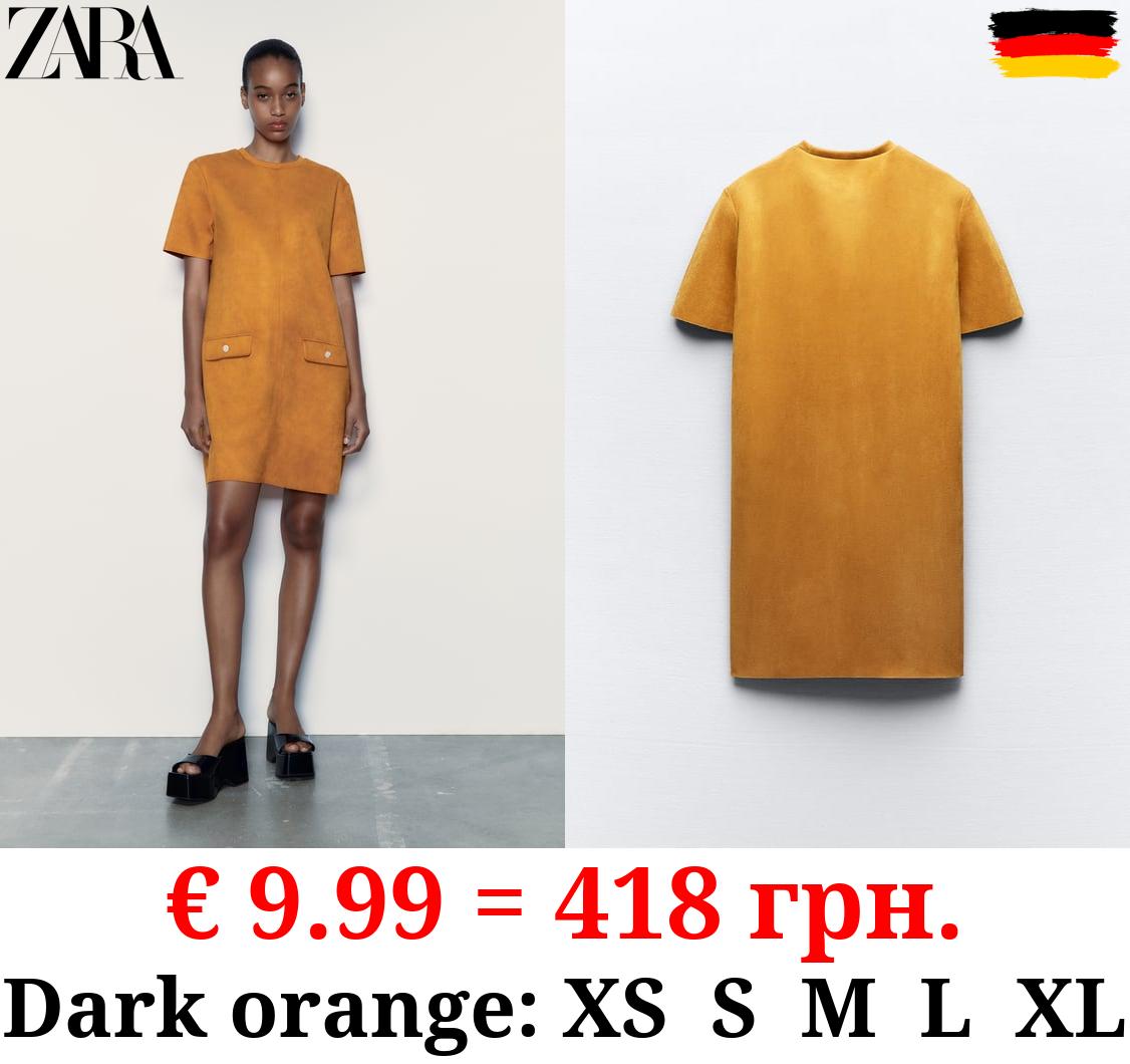 BASIC FAUX SUEDE DRESS