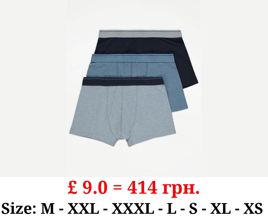 Blue A-Front Boxer Shorts 3 Pack