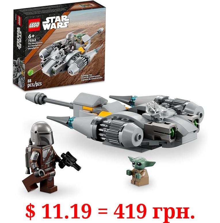 LEGO Star Wars The Mandalorian’s N-1 Starfighter Microfighter 75363 Building Toy Set for Kids Aged 6 and Up with Mando and Grogu 'Baby Yoda' Minifigures, Fun Gift Idea or Stocking Stuffer for Kids