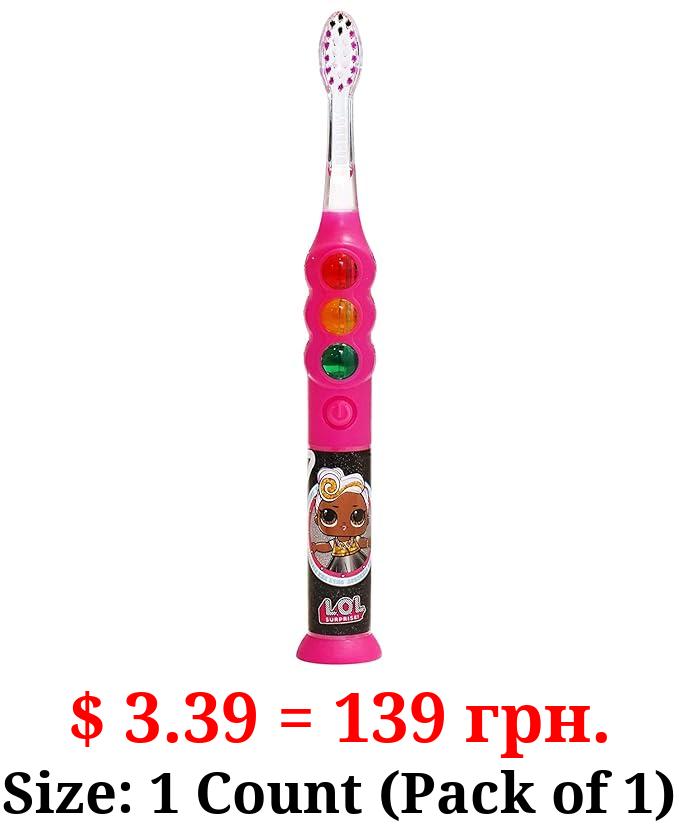 Firefly Ready Go Light Up Timer Toothbrush, L.O.L. Surprise!, Premium Soft Bristles, 1 Minute Timer, Less Mess Suction Cup, Battery Included, Easy Storage, Dentist Recommended, Ages 3+, 1 Pack