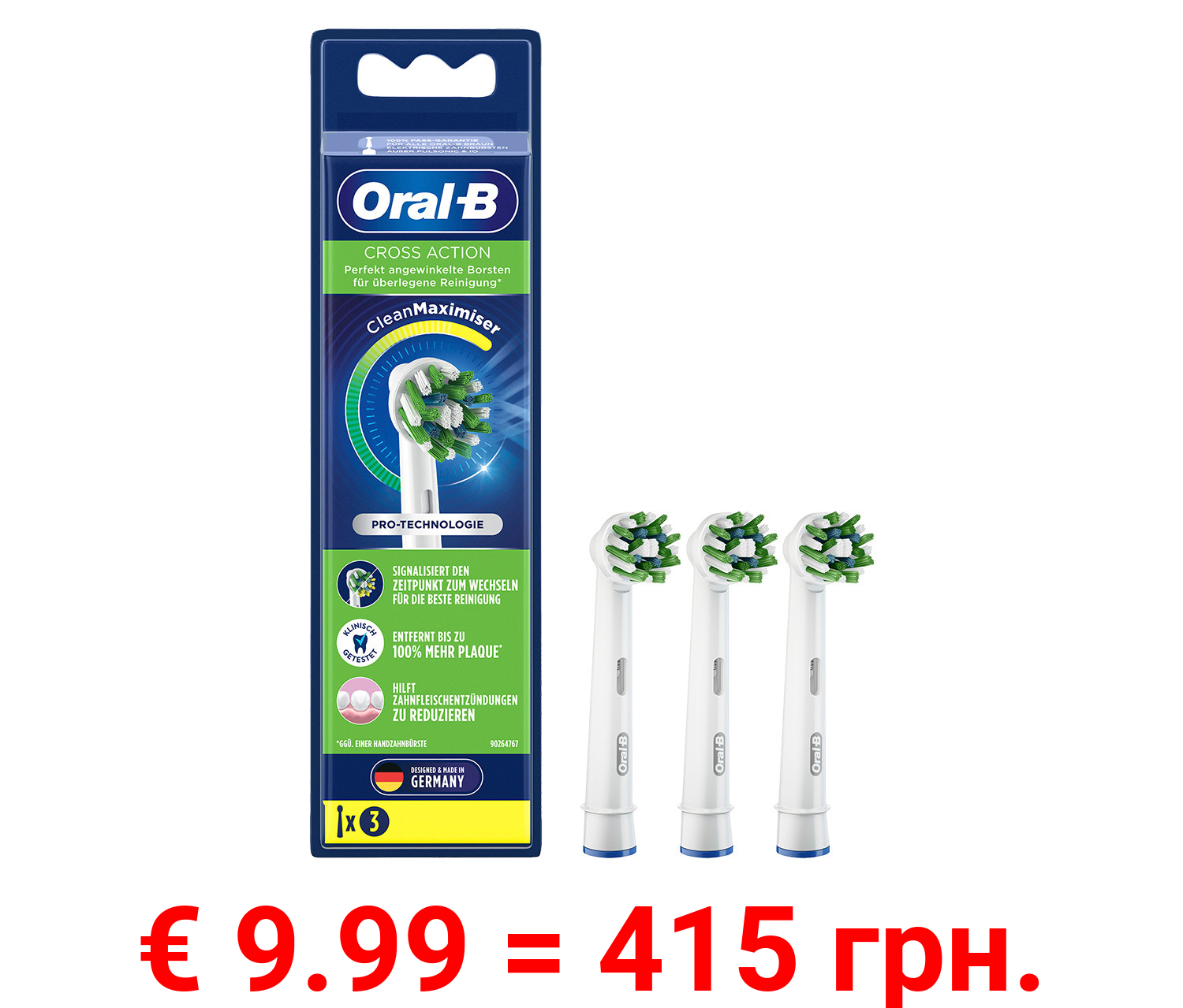 Oral-B CrossAction Aufsteckbürsten, 3 Stück