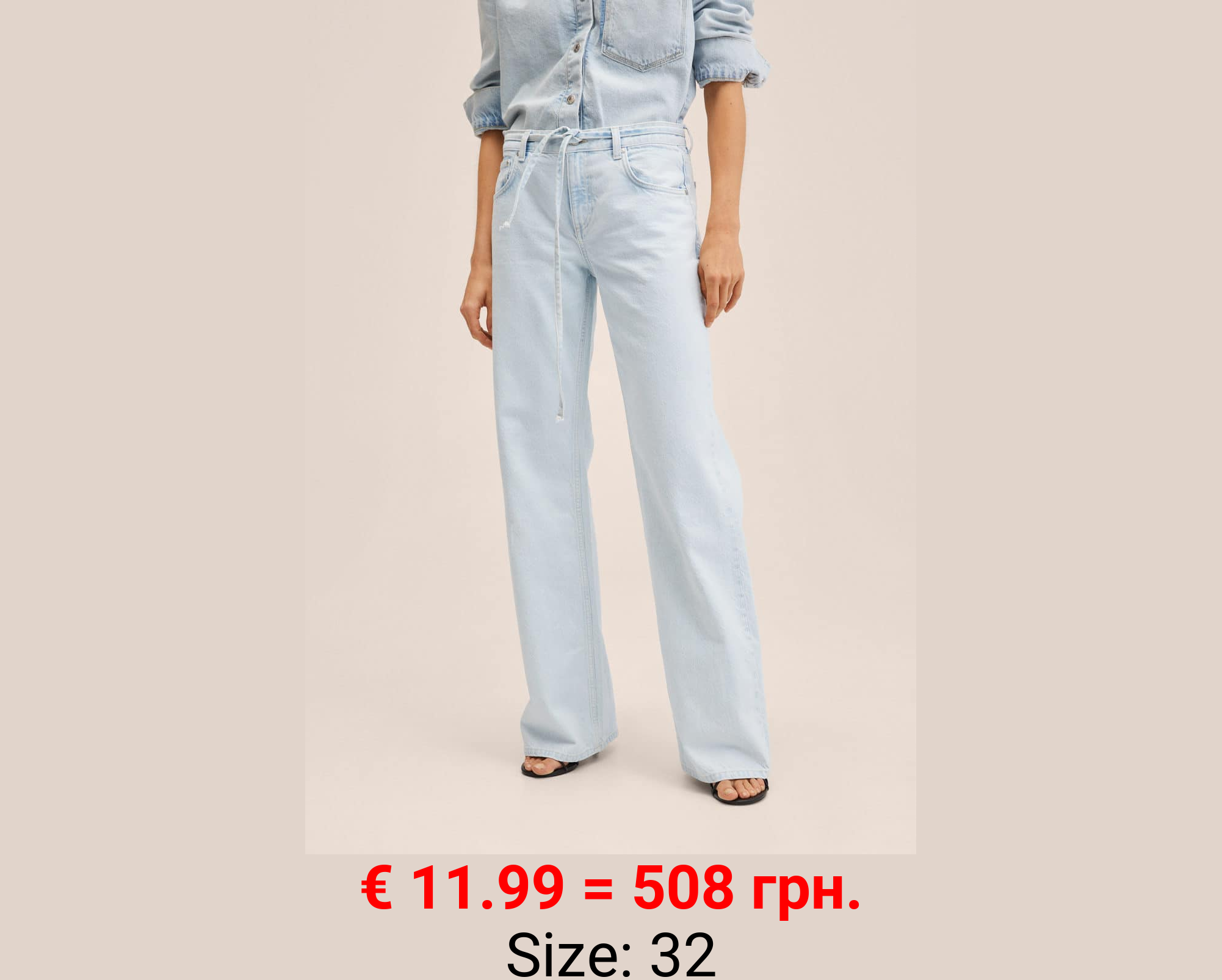 Vaqueros wideleg cinturón