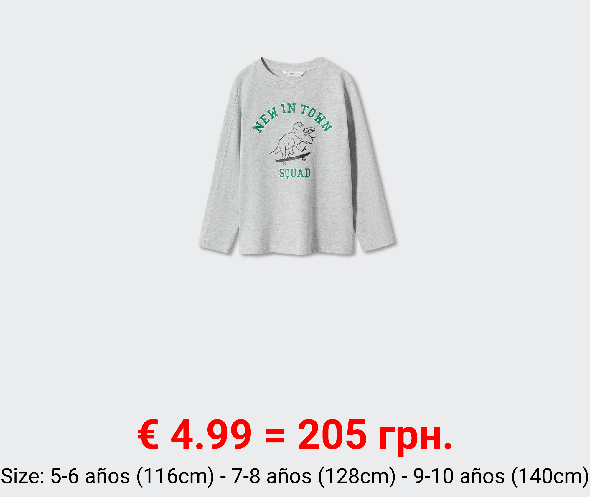 camiseta manga larga estampada