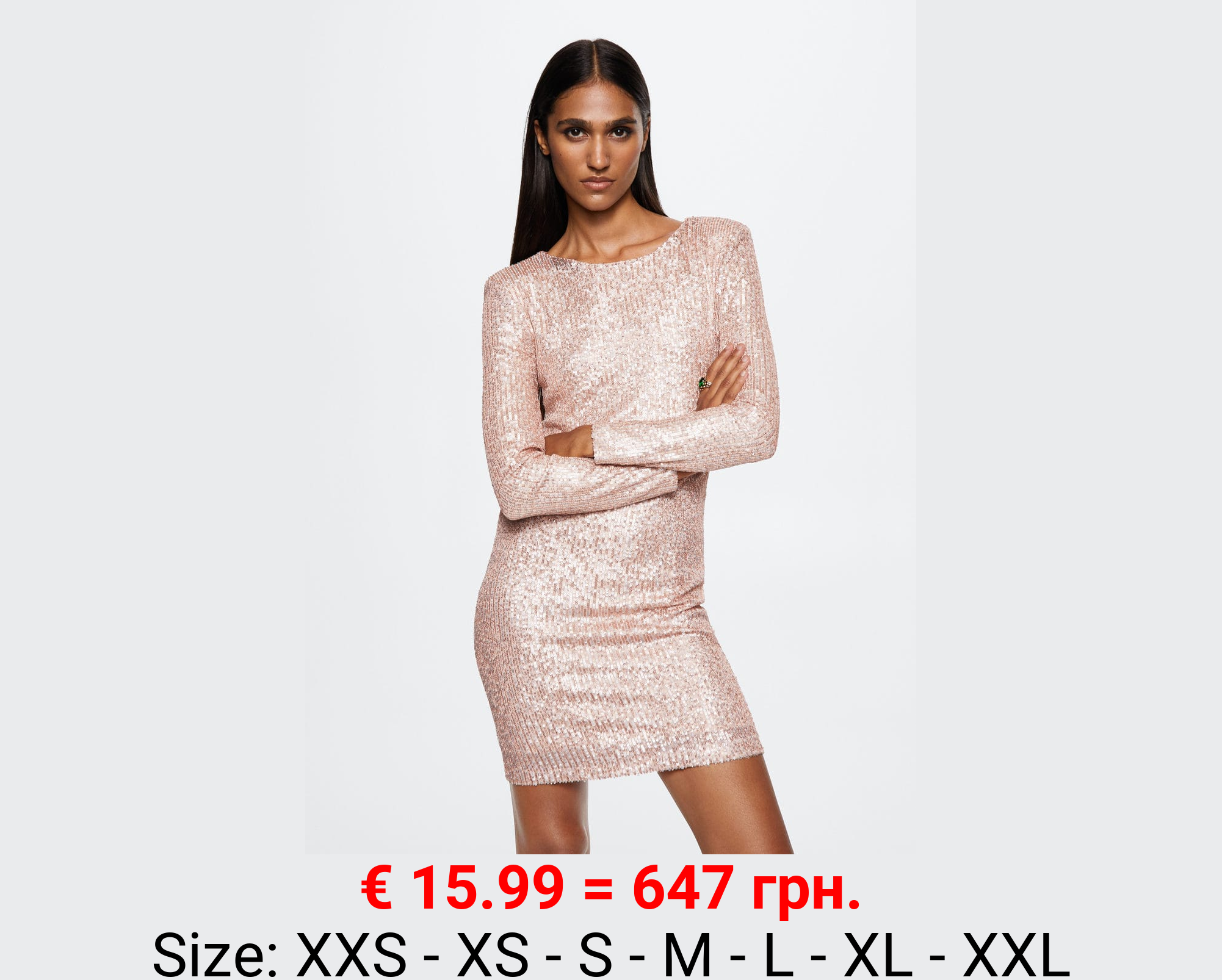 Vestido lentejuelas manga larga