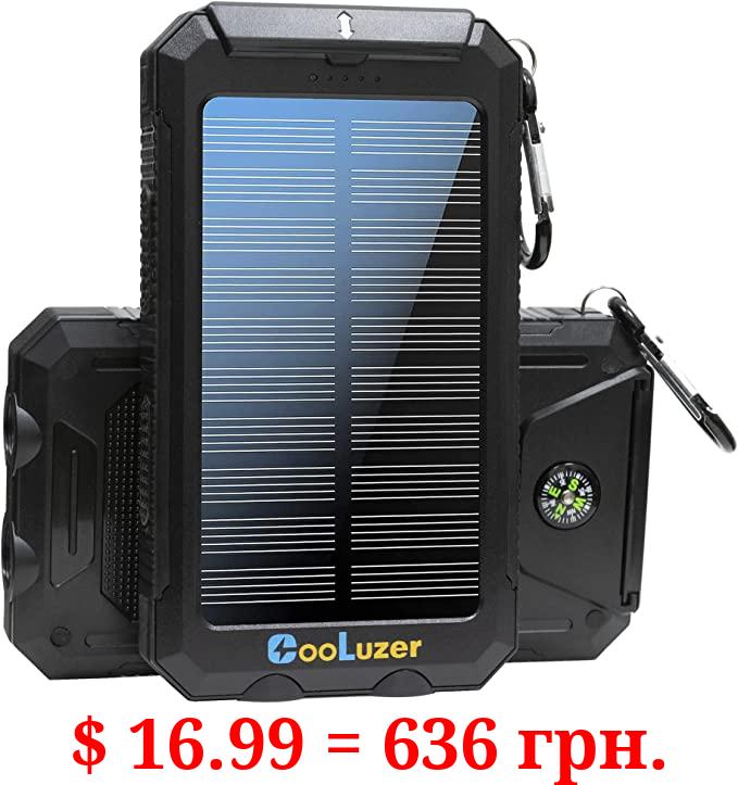 Solar Power Bank 36800mah, Solar Charger Power Bank with 18W PD 5V 3.1A outputs, IP67 Waterproof, Grade A+ Battery with LED Flashlight and Compass, Perfect Camping Gear Accessory for Outdoor (Black)