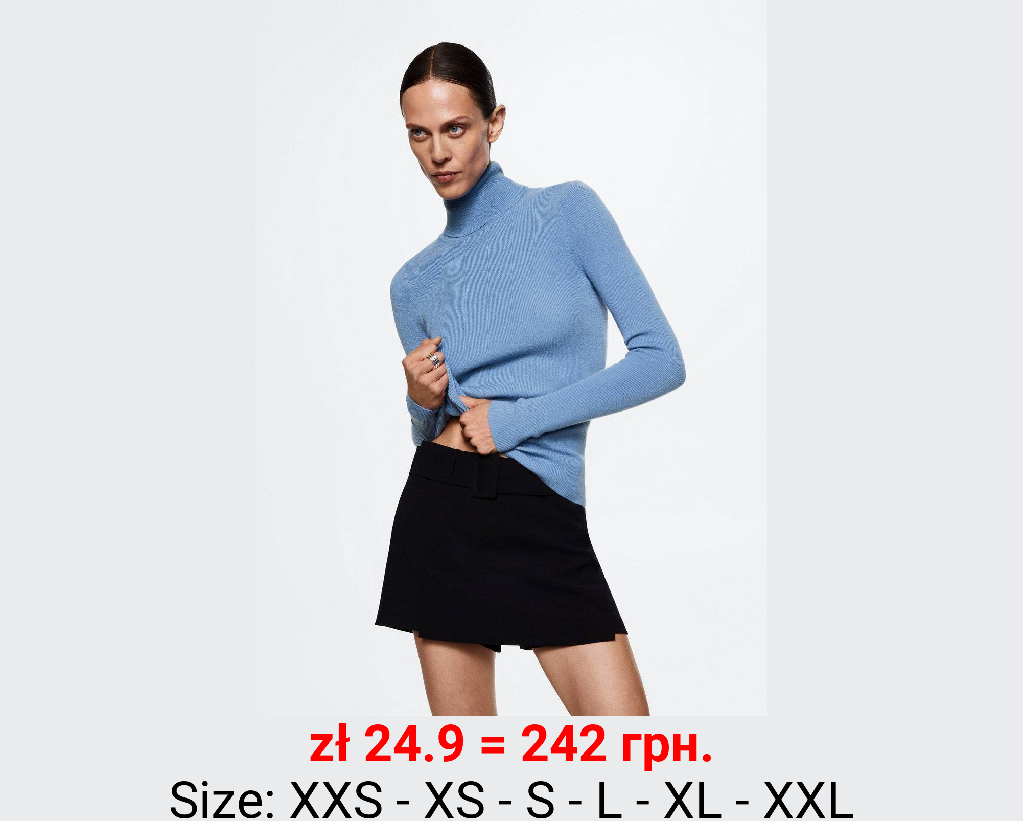 Jersey canalé cuello vuelto