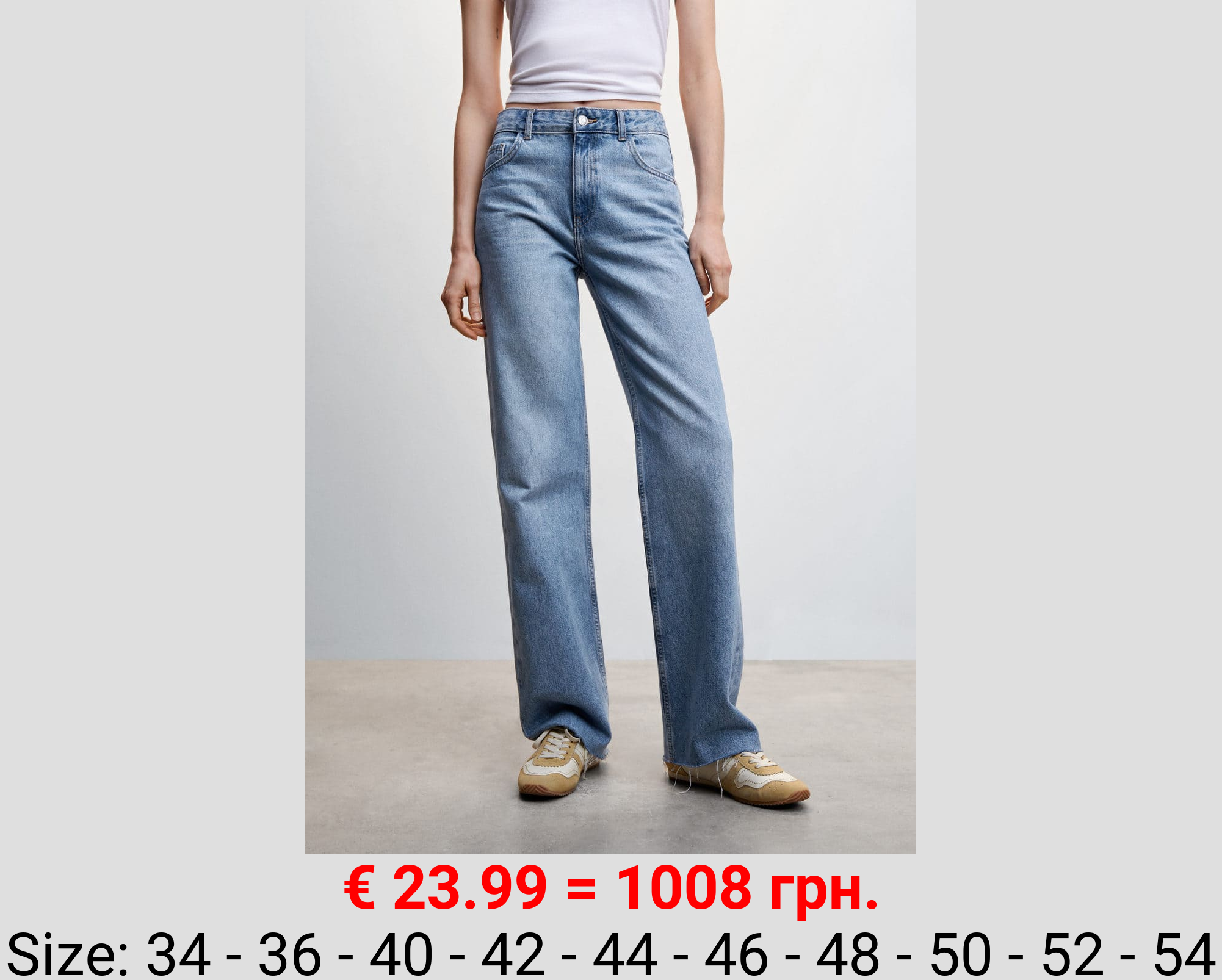 Jeans wideleg tiro medio