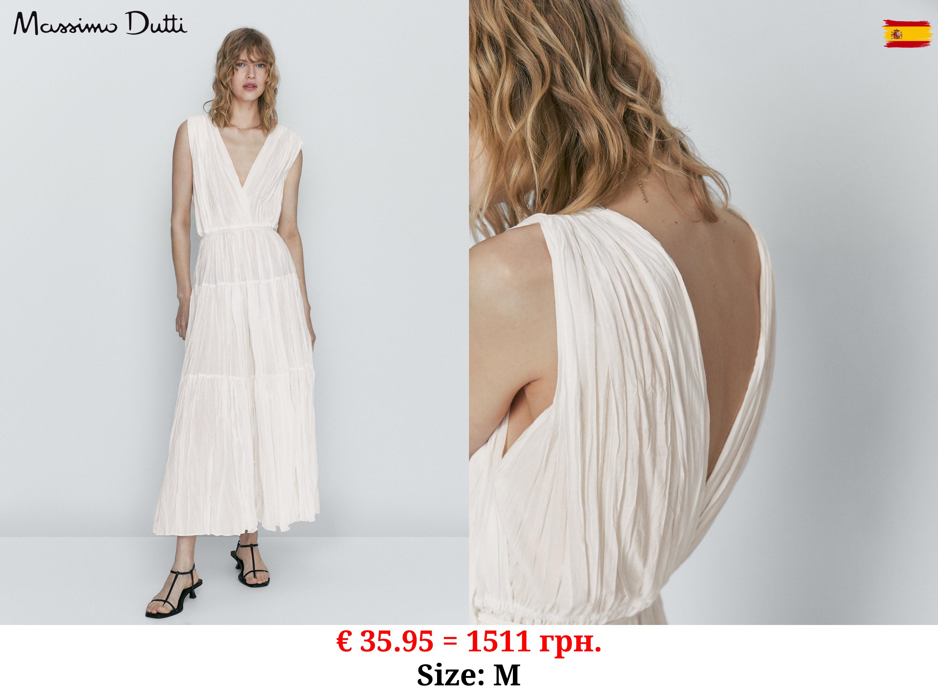 Pleated dress with drawstring WHITE
