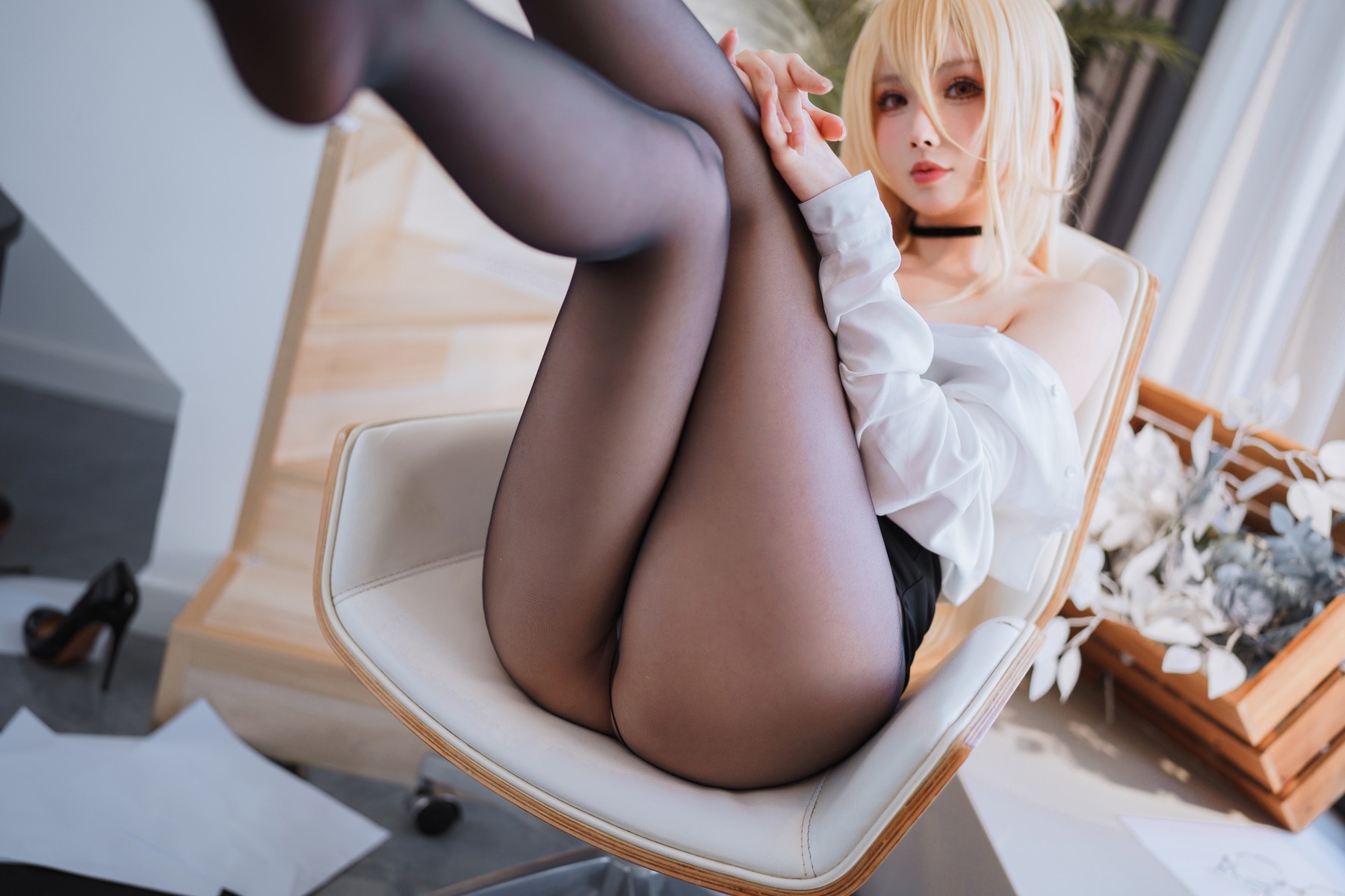Cosplay rioko凉凉子 碧蓝航线 冤仇 办公室的意外 15