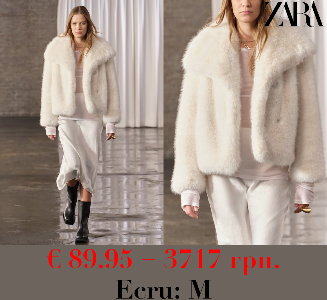 ZW COLLECTION SHORT FAUX FUR JACKET