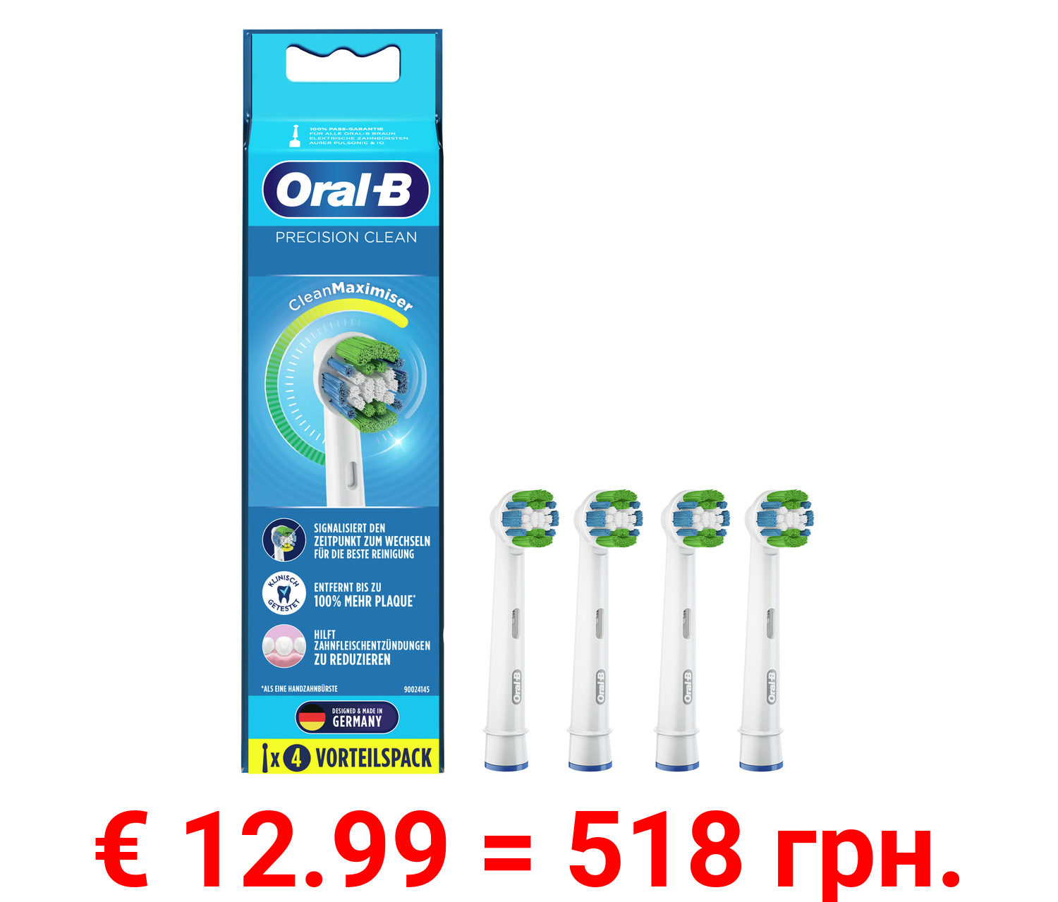 Oral-B Precision Clean Aufsteckbürsten, 4 Stück