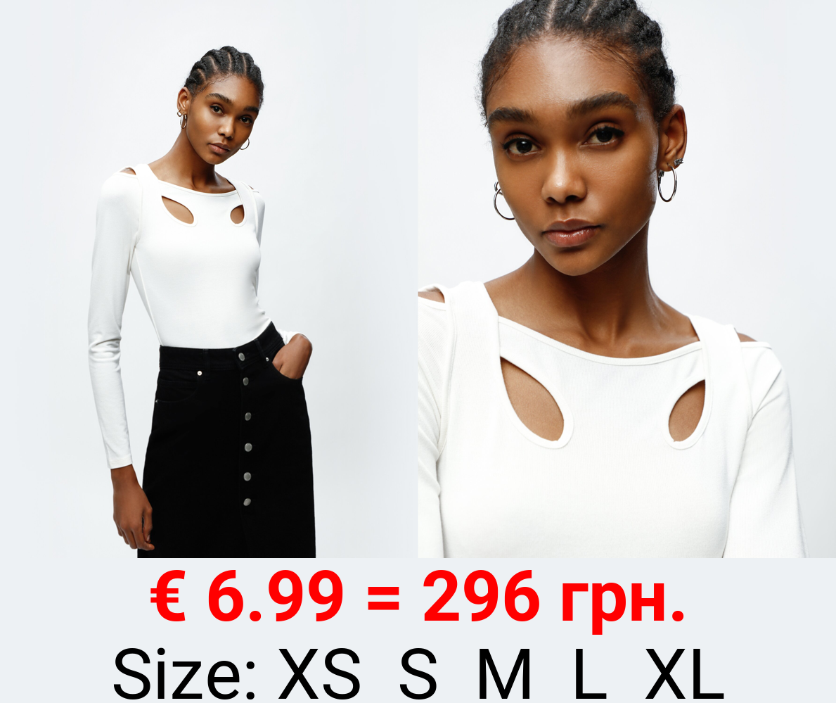 Long sleeve T-shirt with openings