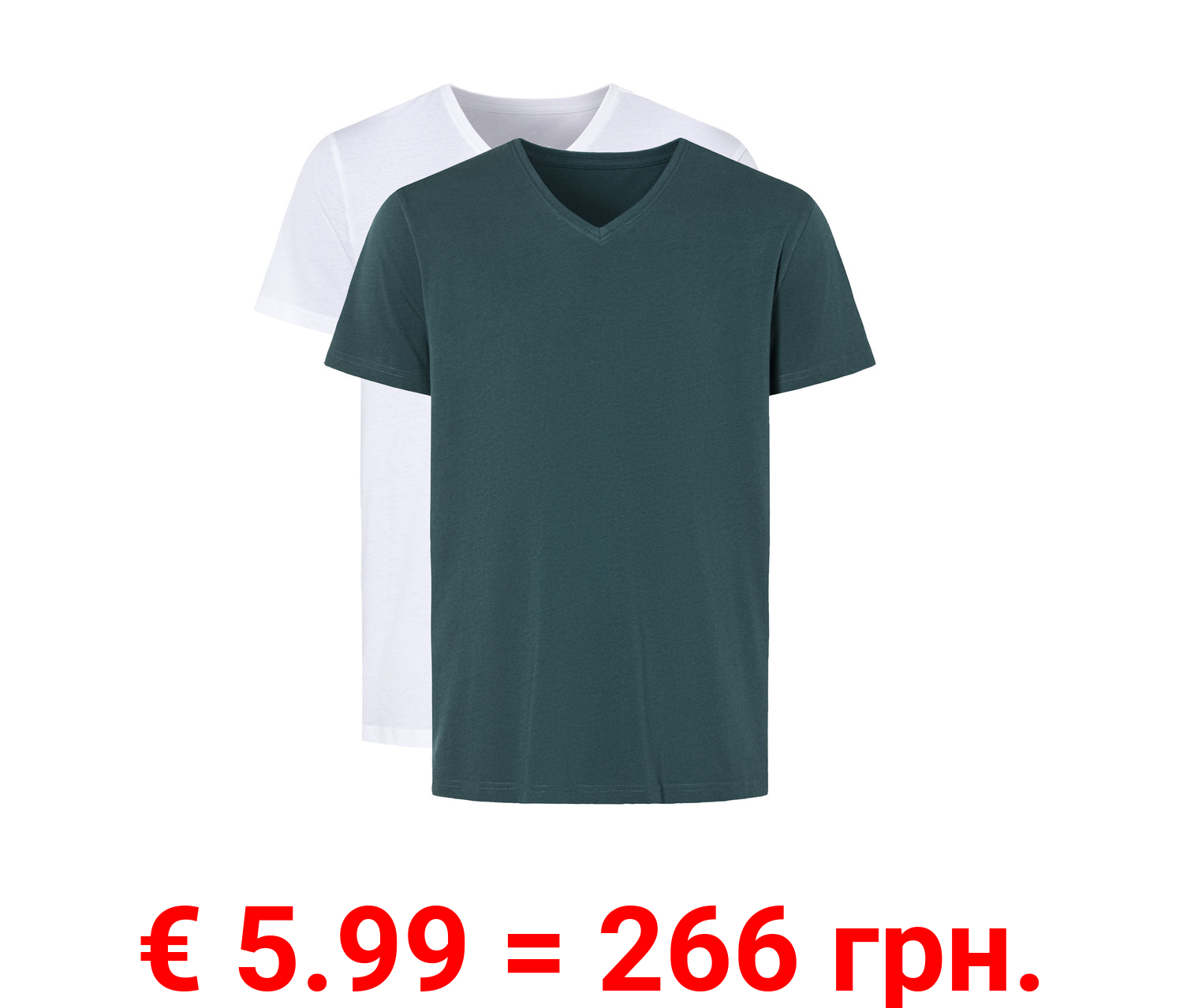 LIVERGY® Herren T-Shirts, 2 Stück, aus reiner Baumwolle