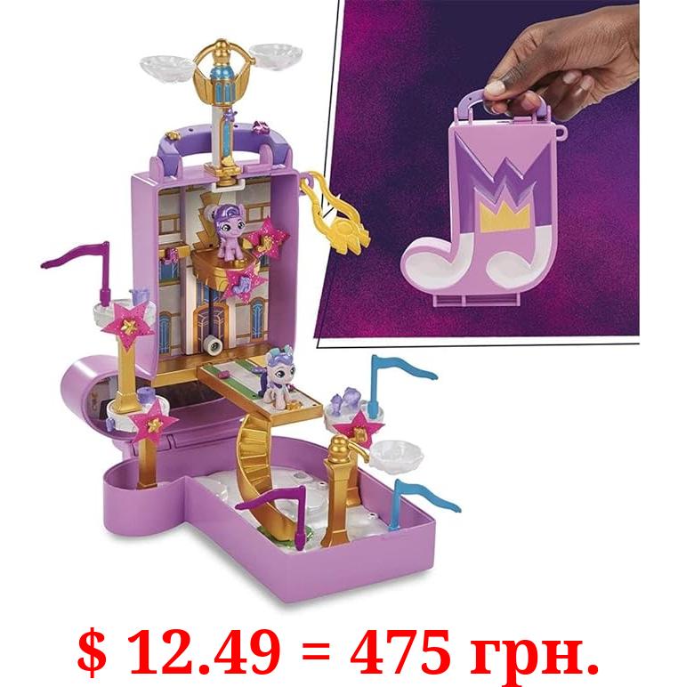 My Little Pony Mini World Magic Compact Creation Zephyr Heights Toy, Buildable Playset with Princess Pipp Petals Pony for Kids Ages 5 and Up