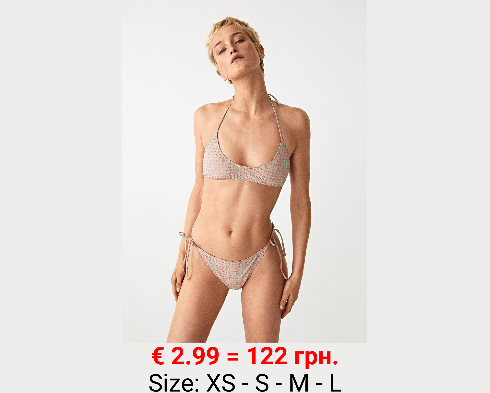 Braguita bikini cuadros