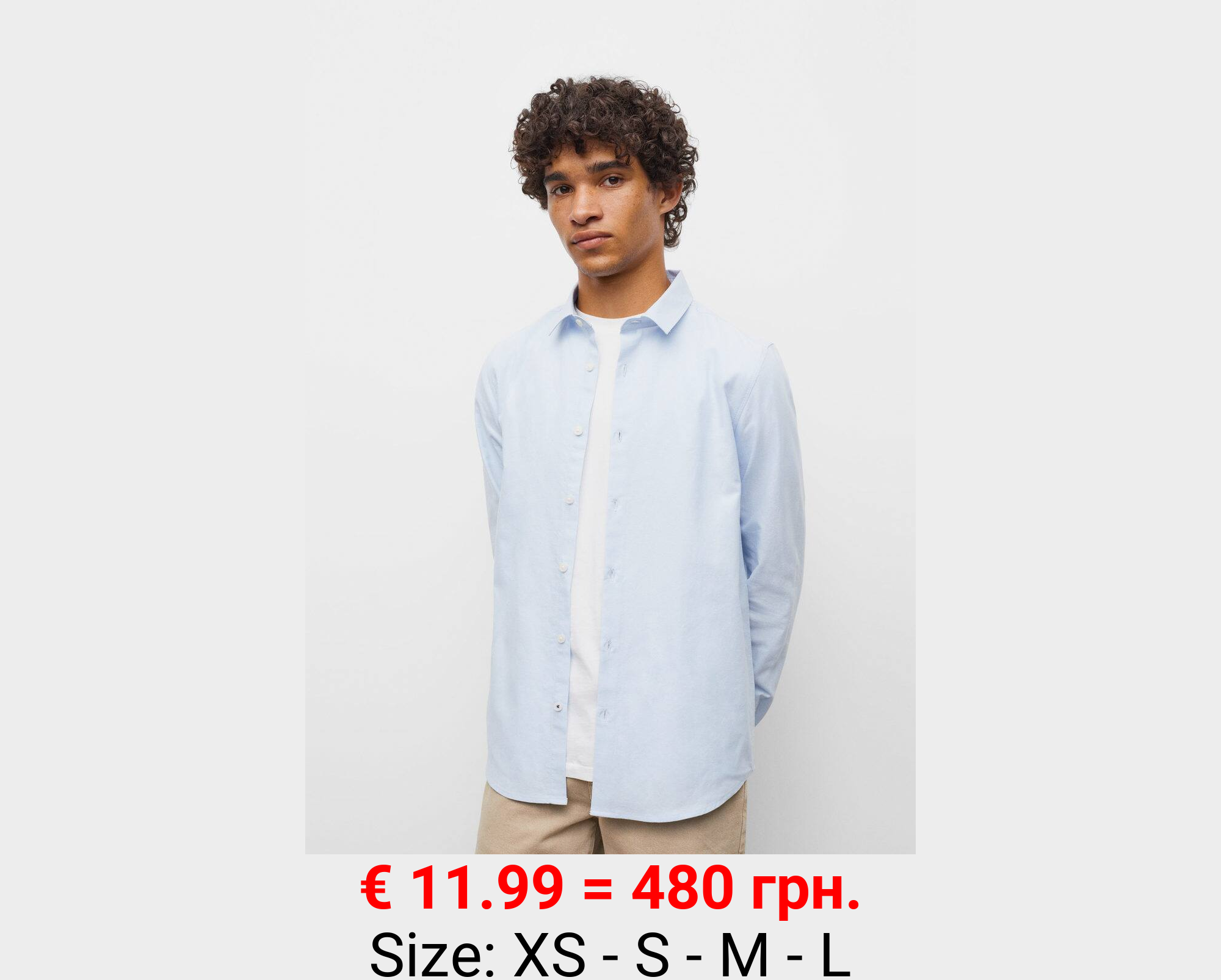 Camisa regular fit oxford algodón