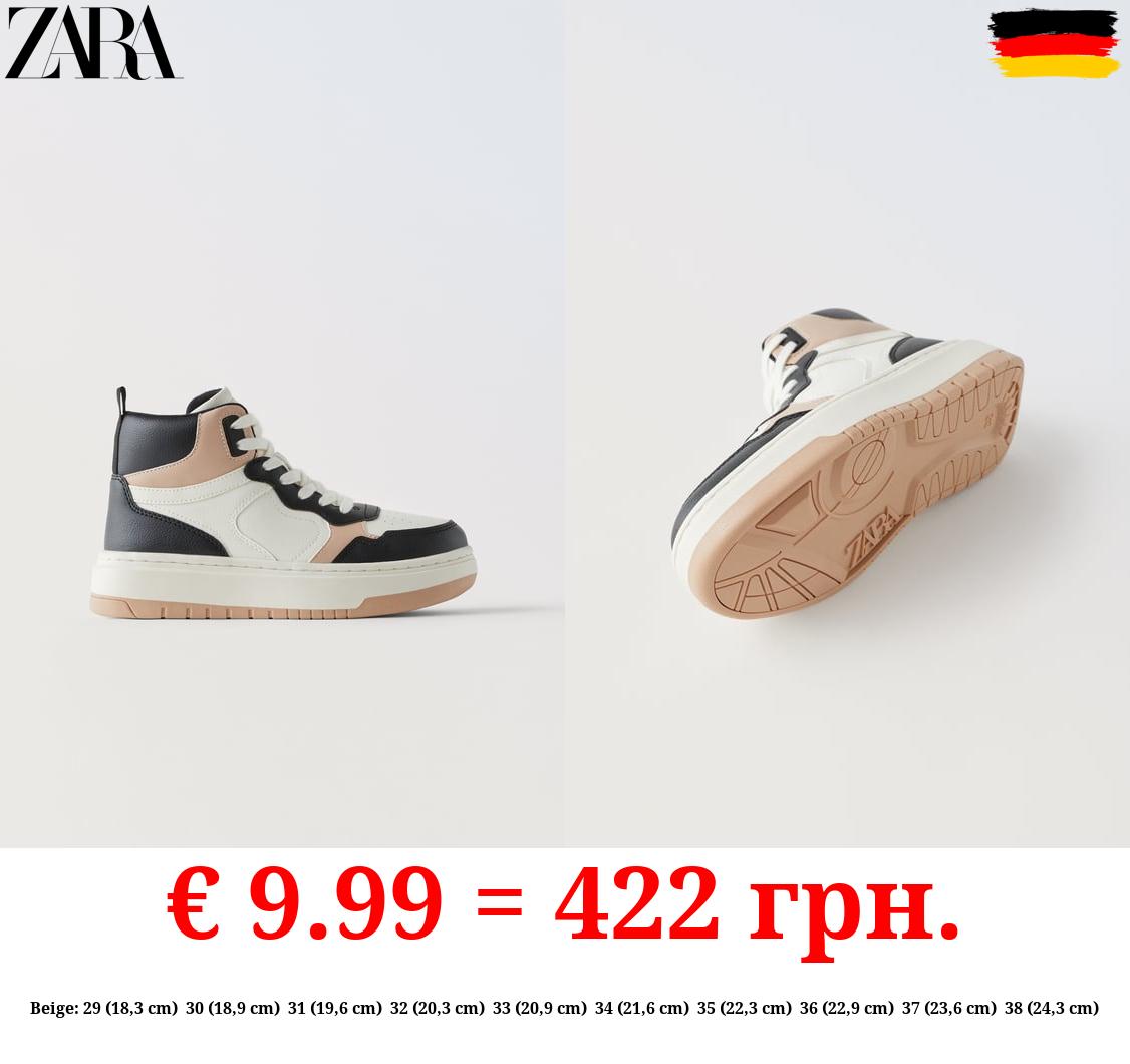 CONTRAST HIGH-TOP SNEAKERS