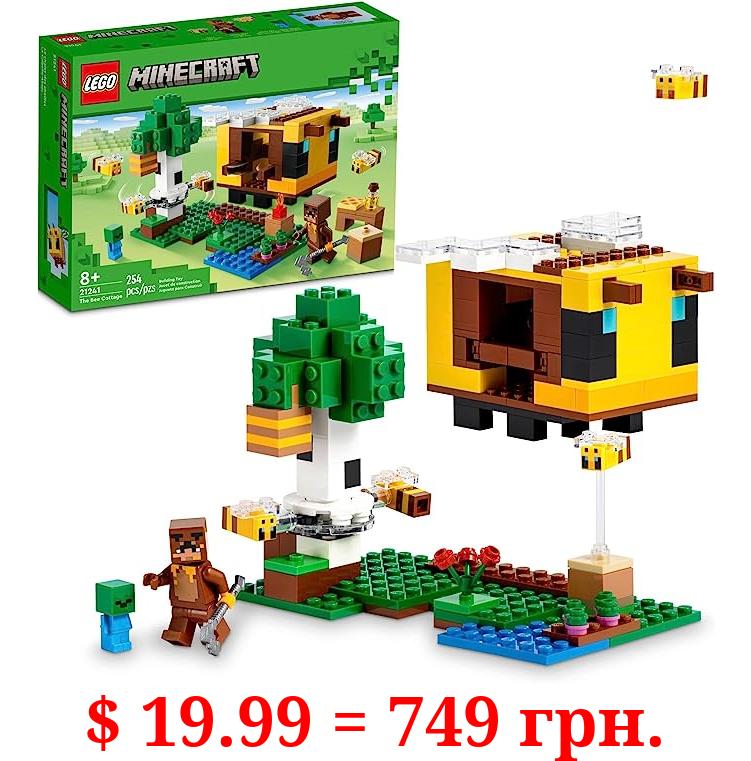 LEGO Minecraft The Bee Cottage 21241 Building Set - Construction Toy with Buildable House, Farm, Baby Zombie, and Animal Figures, Game Inspired Birthday Gift Idea for Boys and Girls Ages 8+