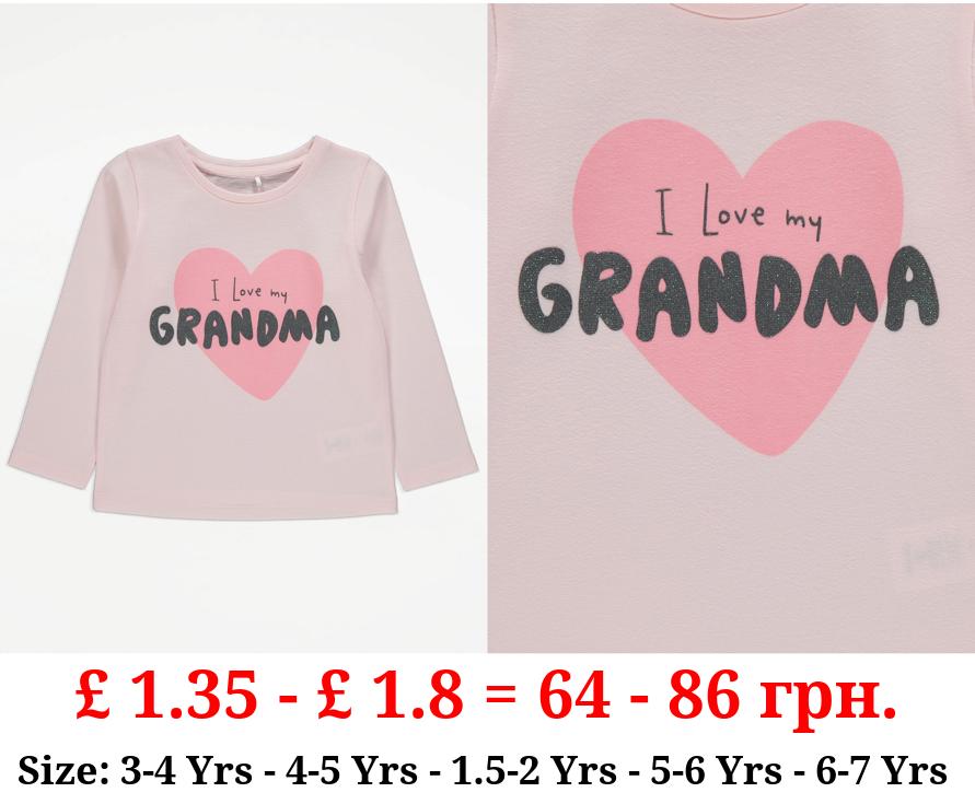 Pink ‘I Love My Grandma’ Slogan Top