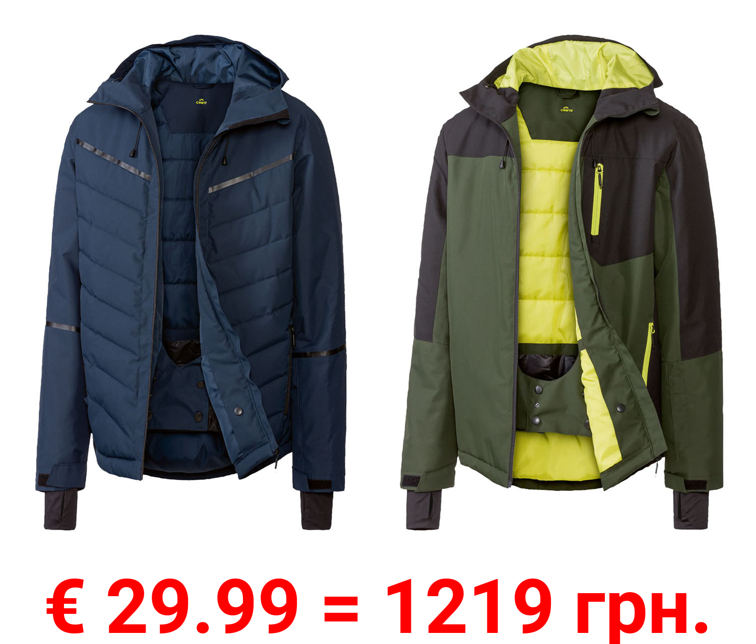 crivit Herren Skijacke, wind- und wasserdicht