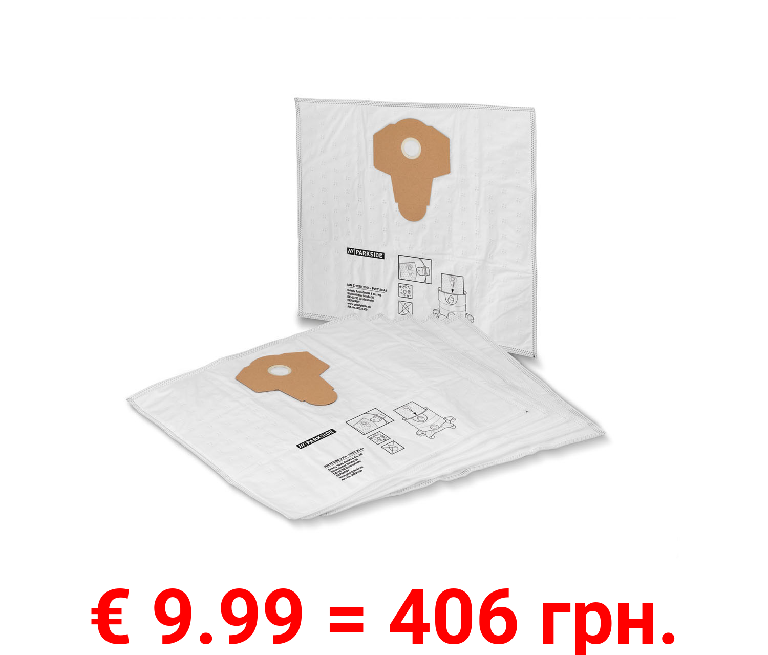 PARKSIDE Filtertüten / Vliesfilterbeutel für Nass- und Trockensauger