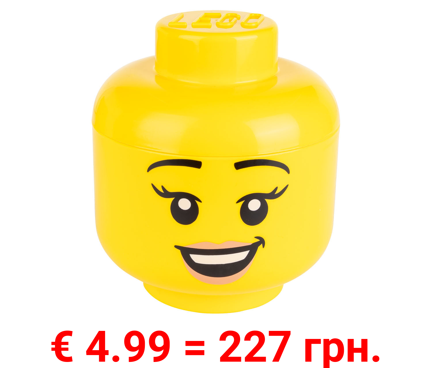 Aufbewahrungsbox in Legokopf-Form, 2-teilig, stapelbar