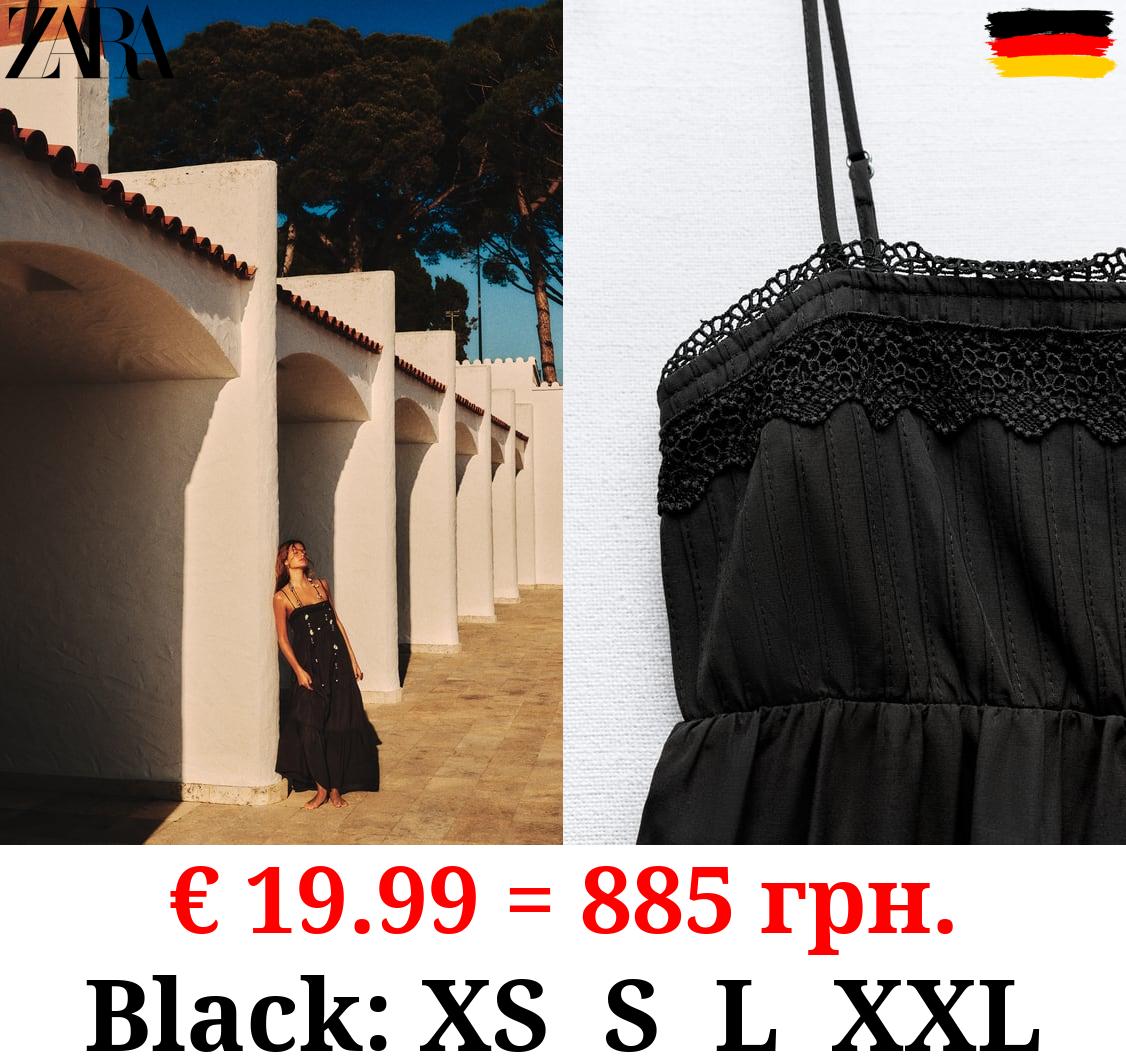 CONTRAST POPLIN TIERED MIDI DRESS