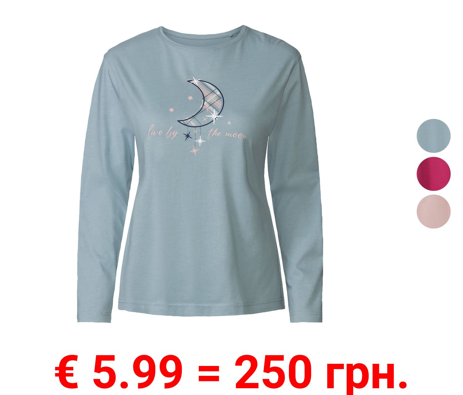 esmara® Damen Schlafshirt aus reiner Baumwolle