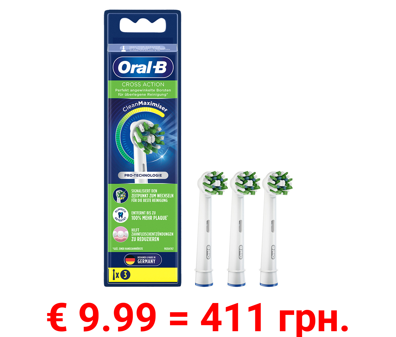Oral-B CrossAction Aufsteckbürsten, 3 Stück