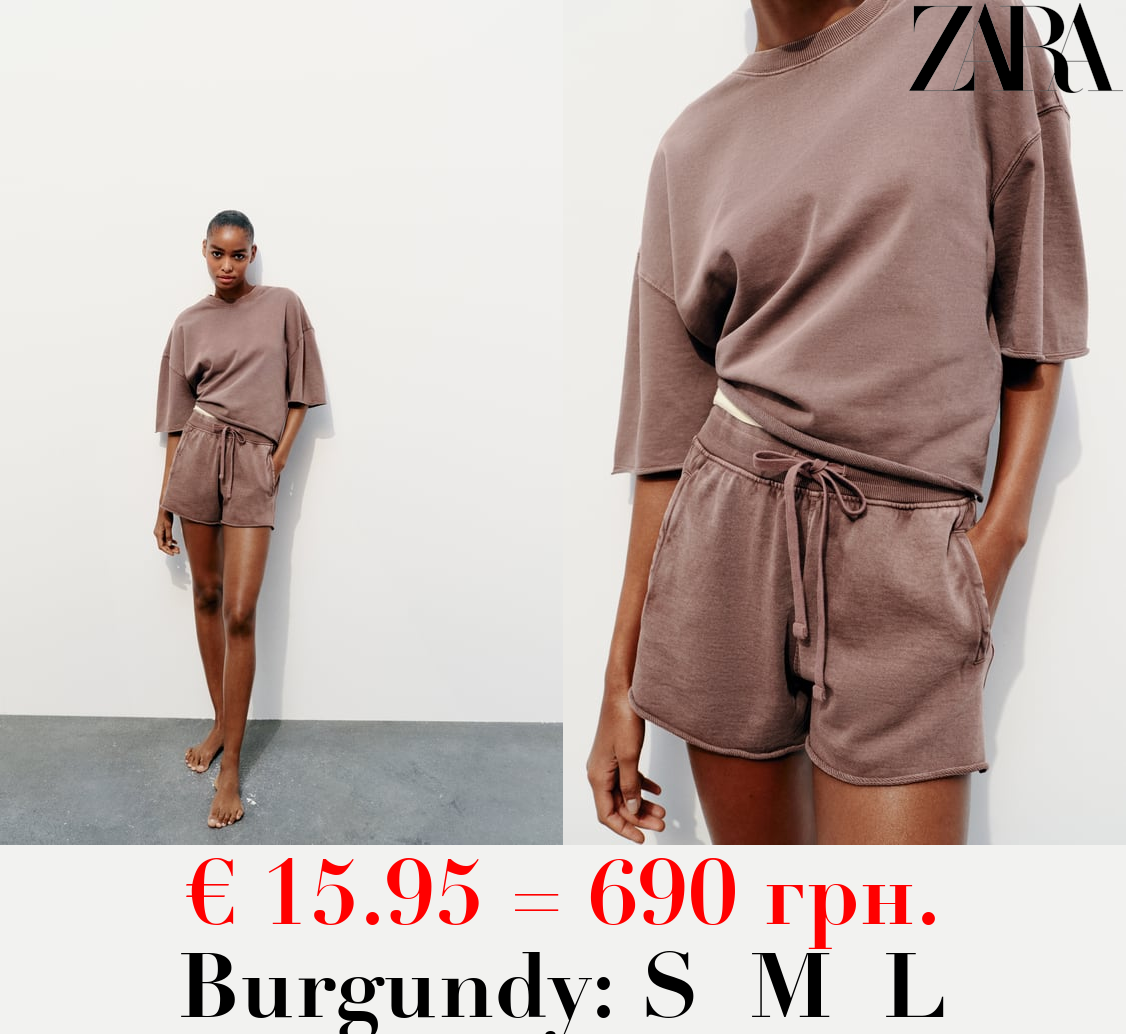 FADED-EFFECT PLUSH SHORTS