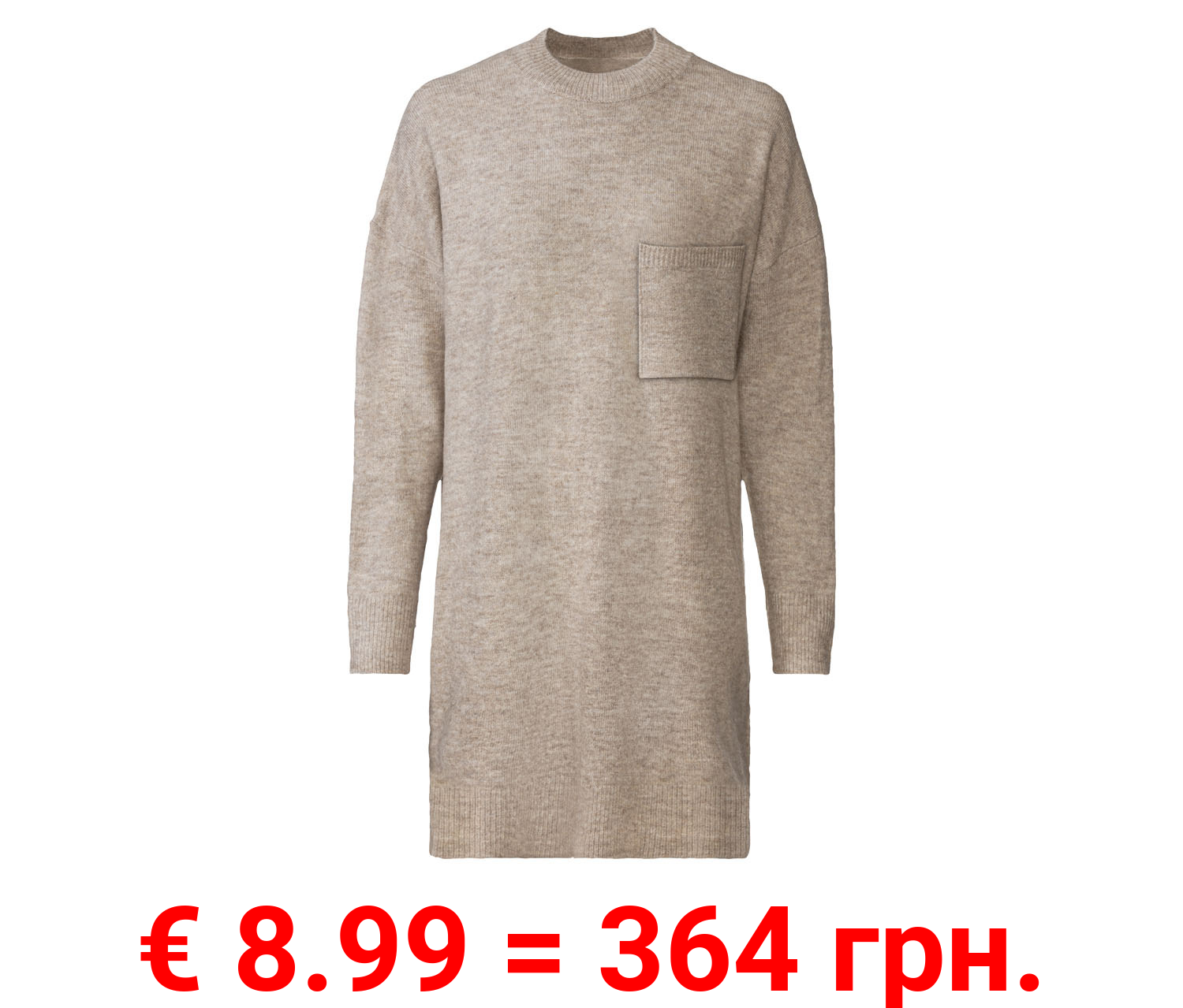 esmara® Damen Pulloverkleid, Grobstrick im Oversize-Look