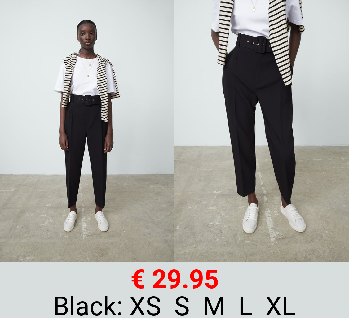 HIGH-WAIST TROUSERS WITH BELT