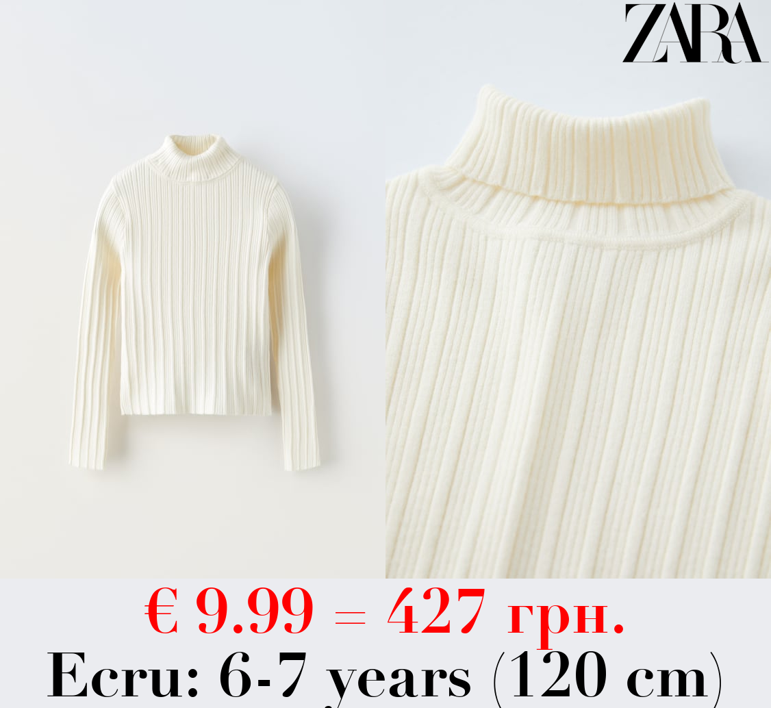 RIBBED TURTLENECK SWEATER