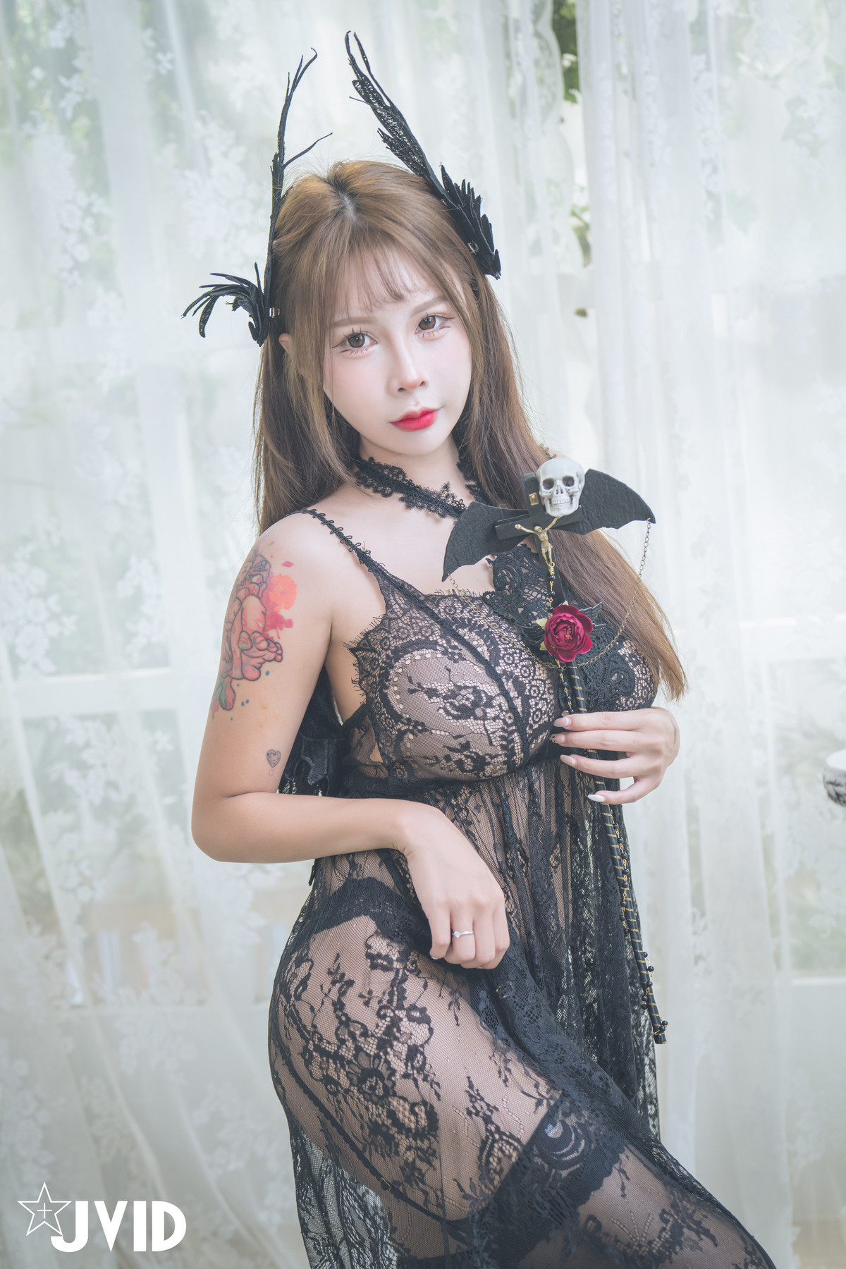 JVID精品 黎菲兒&艾妃 巨乳墮落天使艾妃＆菲兒萬聖之夜極致揉乳致命挑逗!! Set.02 32