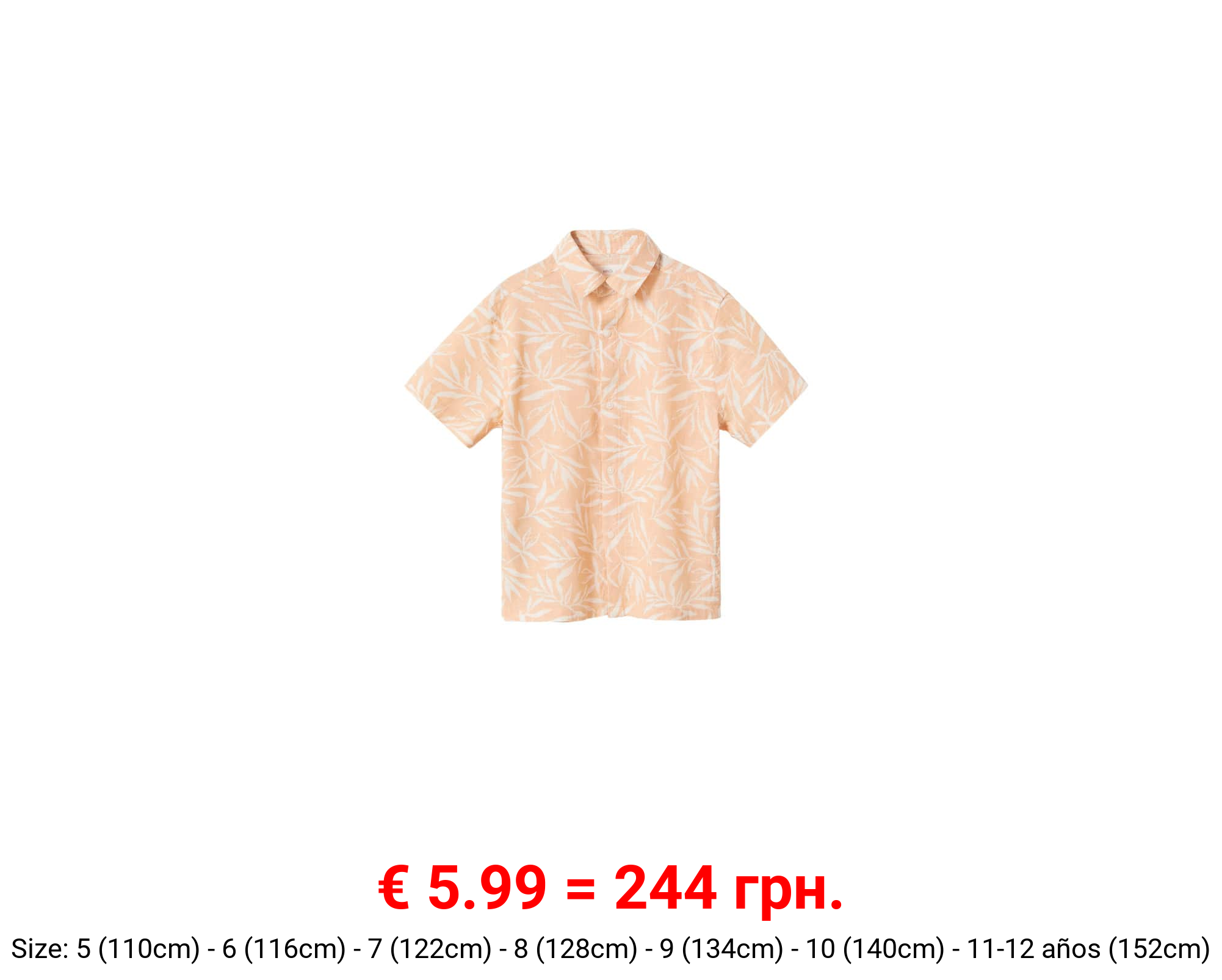 Camisa regular fit estampado hojas