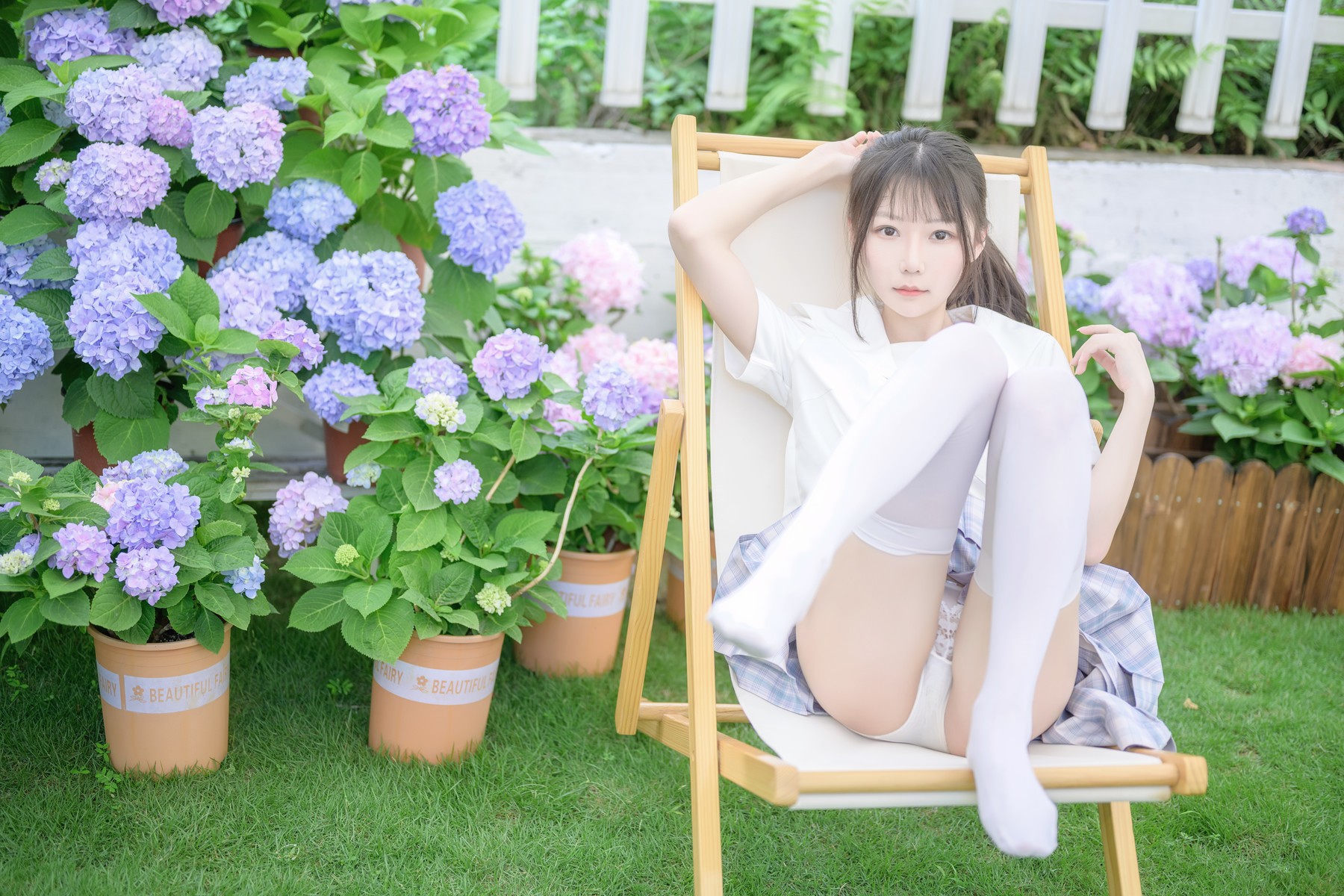 香草喵露露 Cosplay 阳光庭院制服 28