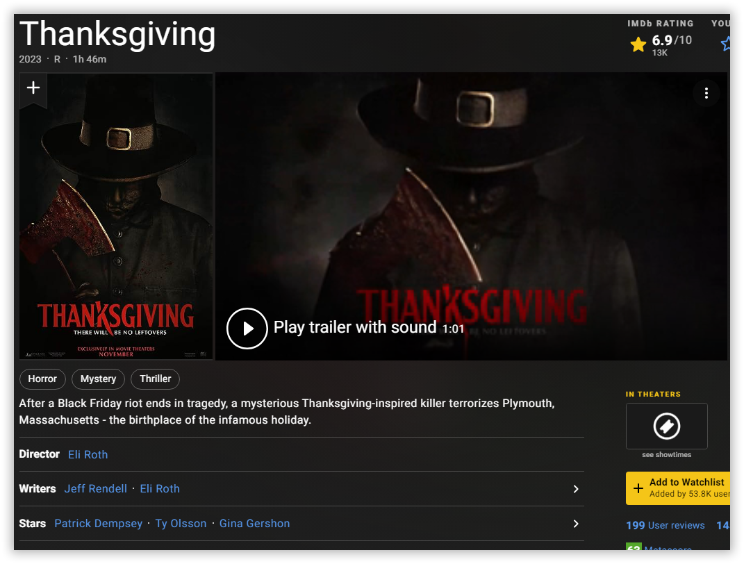 Thanksgiving (2023) WEBDL 720p/1080p Telegraph