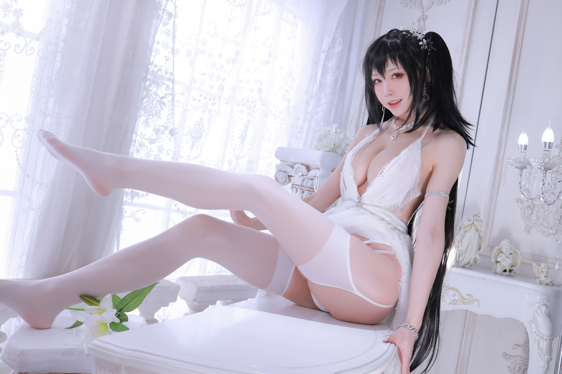 水淼aqua Cosplay 大凤婚纱 47