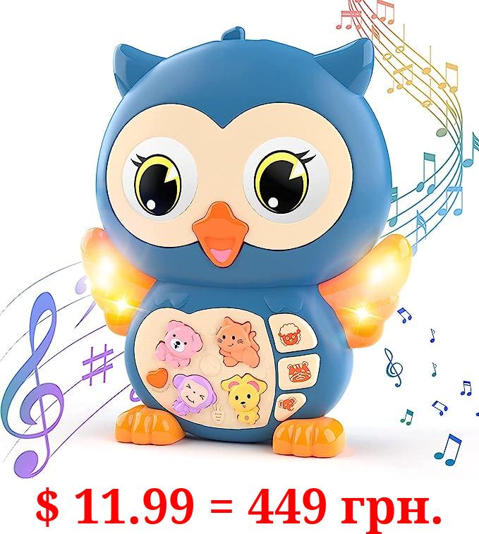 Baby Musical Toys with Music LED Lights Electronic Toys Animal Sounds Toddlers Interactive Learning Early Educational Development Infant Crawling Toys for 6 to 18 Months Boys Girls Birthday Gifts