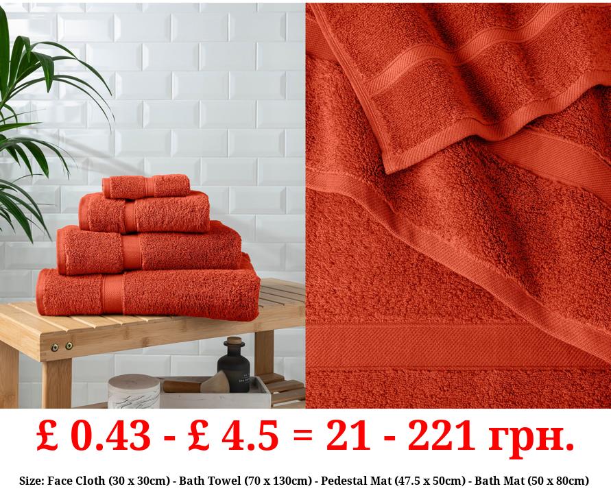 Orange Super Soft Cotton Towel & Bath Mat Range
