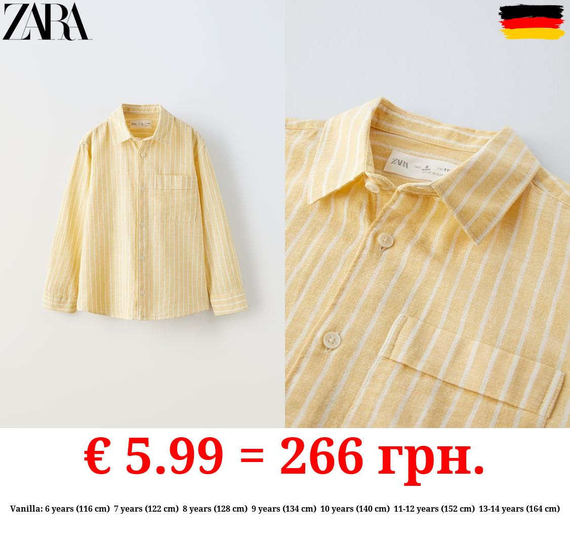 STRIPED LINEN BLEND SHIRT