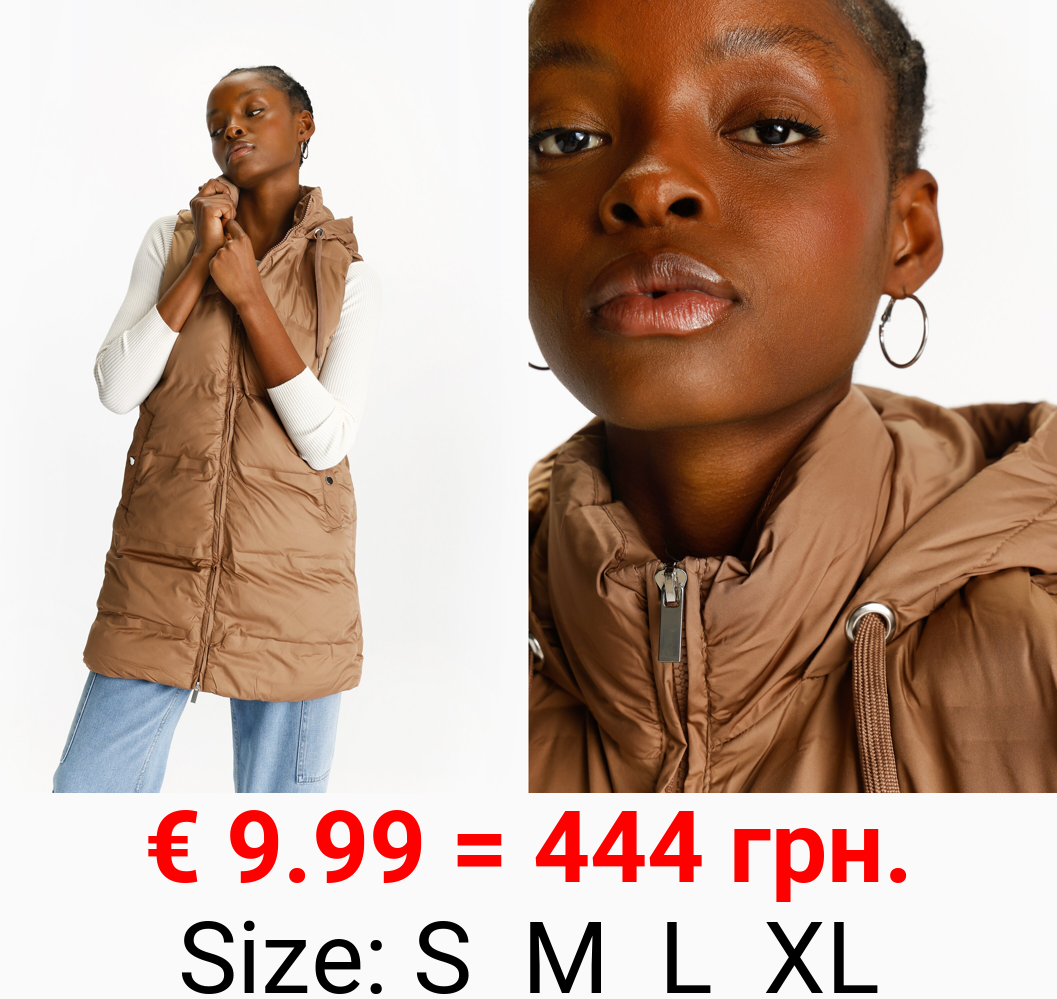 Long puffer gilet
