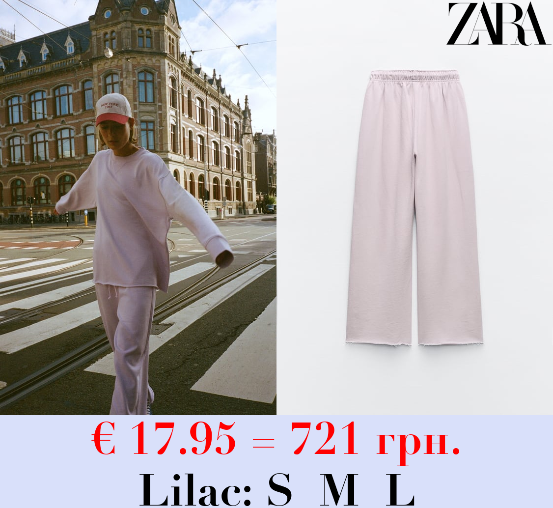 FADED-EFFECT PLUSH TROUSERS