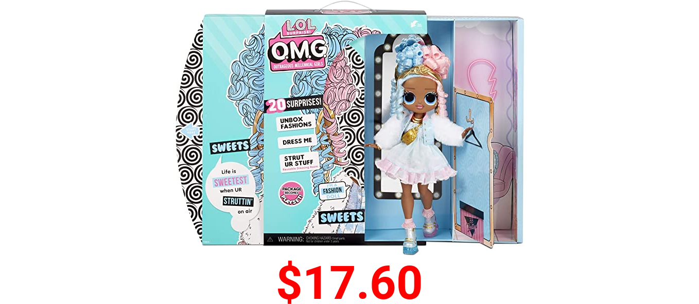 LOL Surprise OMG Sweets Fashion Doll - Dress Up Doll Set with 20 Surprises for Girls and Kids 4+, Multicolor